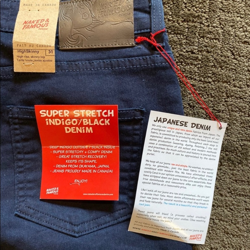 Naked and Famous high skinny denim size 30 BNWT